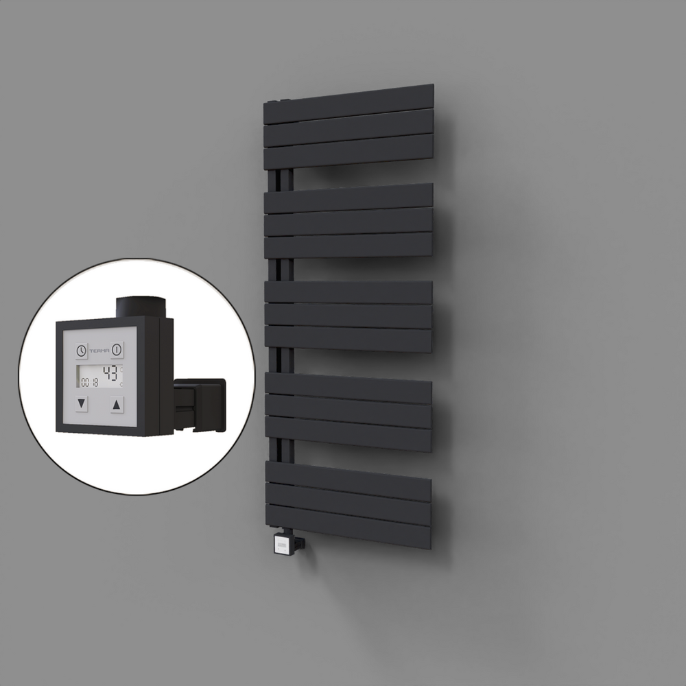 Sirius Dekoratif Elektrikli Havlupan 600x1400 Koyu Antrasit (KTX3 Termostat) 1000W - 1