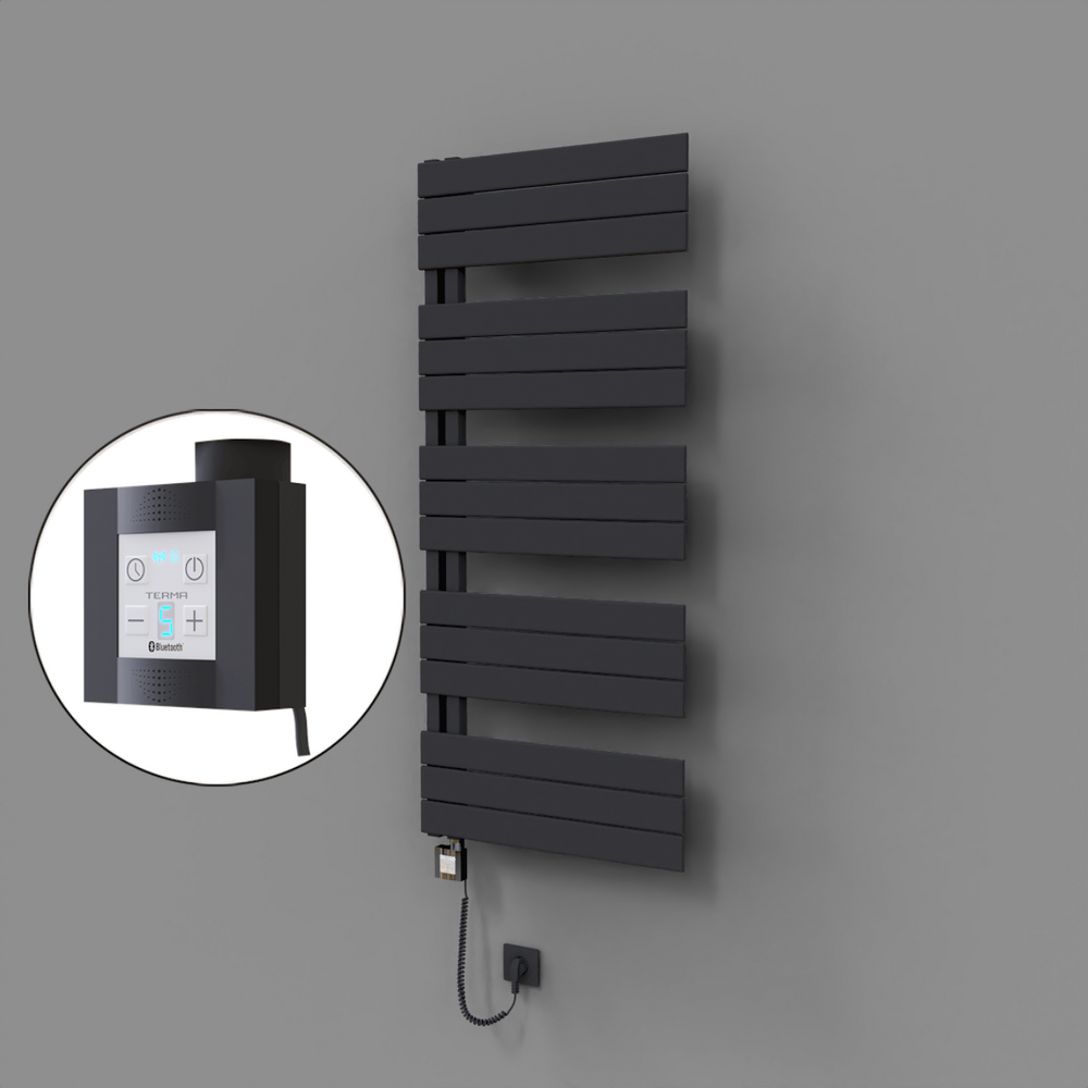 Sirius Dekoratif Elektrikli Havlupan 600x1400 Koyu Antrasit (KTX4 Termostat) 1000W Spiral Kablolu - 1