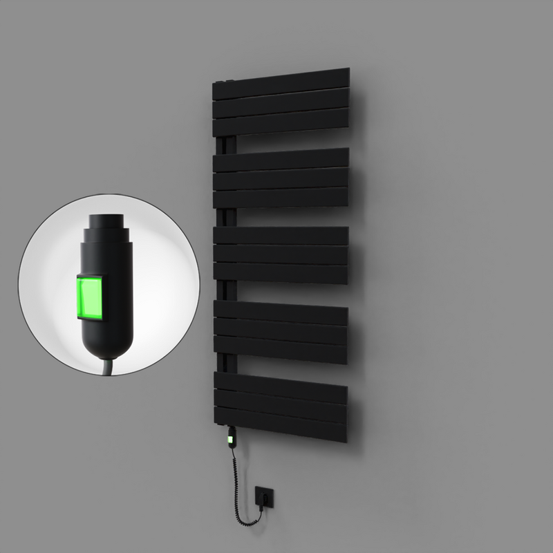 Sirius Dekoratif Elektrikli Havlupan 600x1400 Siyah (On/Off Düğmeli) 900W 