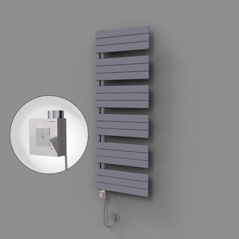 Sirius Dekoratif Elektrikli Havlupan 600x1640 Gri (KTX1 Termostat) 1000W Spiral Kablolu 