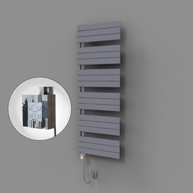 Sirius Dekoratif Elektrikli Havlupan 600x1640 Gri (KTX4 Termostat) 1000W Spiral Kablolu 
