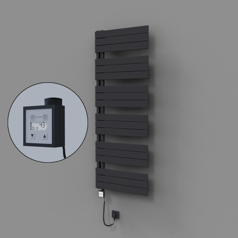 Sirius Dekoratif Elektrikli Havlupan 600x1640 Koyu Antrasit (KTX3 Termostat) 1000W Spiral Kablolu - 1
