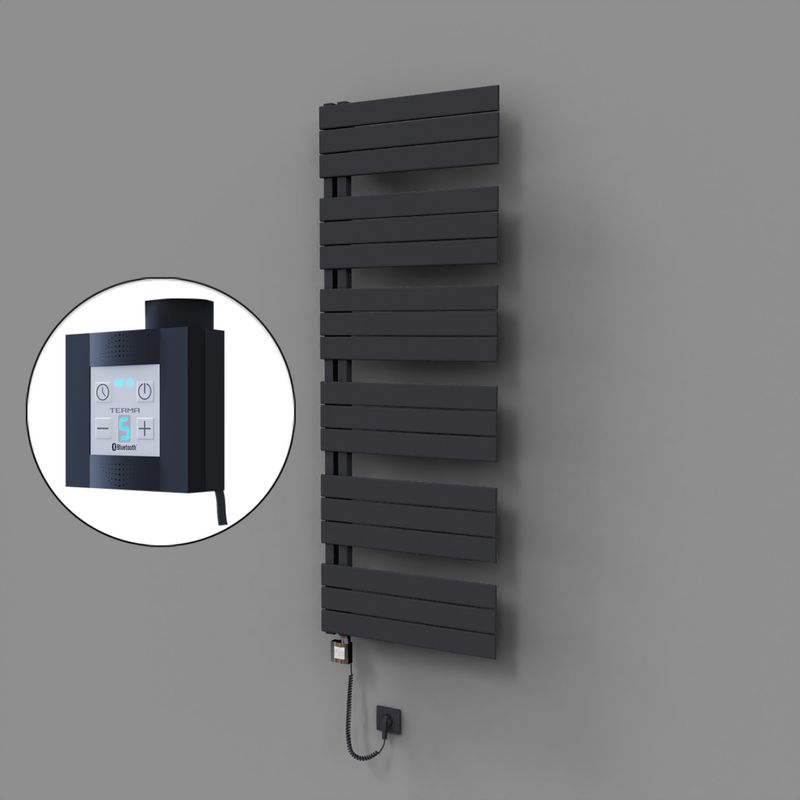 Sirius Dekoratif Elektrikli Havlupan 600x1640 Koyu Antrasit (KTX4 Termostat) 1000W Spiral Kablolu 