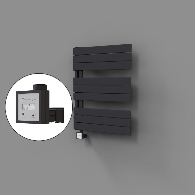 Sirius Dekoratif Elektrikli Havlupan 600x800 Koyu Antrasit (KTX3 Termostat) 600W 