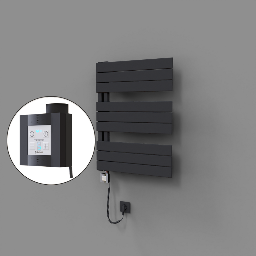 Sirius Dekoratif Elektrikli Havlupan 600x800 Koyu Antrasit (KTX4 Termostat) 600W Spiral Kablolu - 1