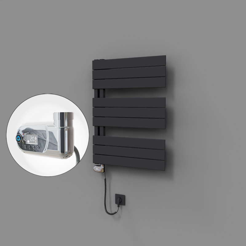Sirius Dekoratif Elektrikli Havlupan 600x800 Koyu Antrasit (Thesis Termostat) 600W 