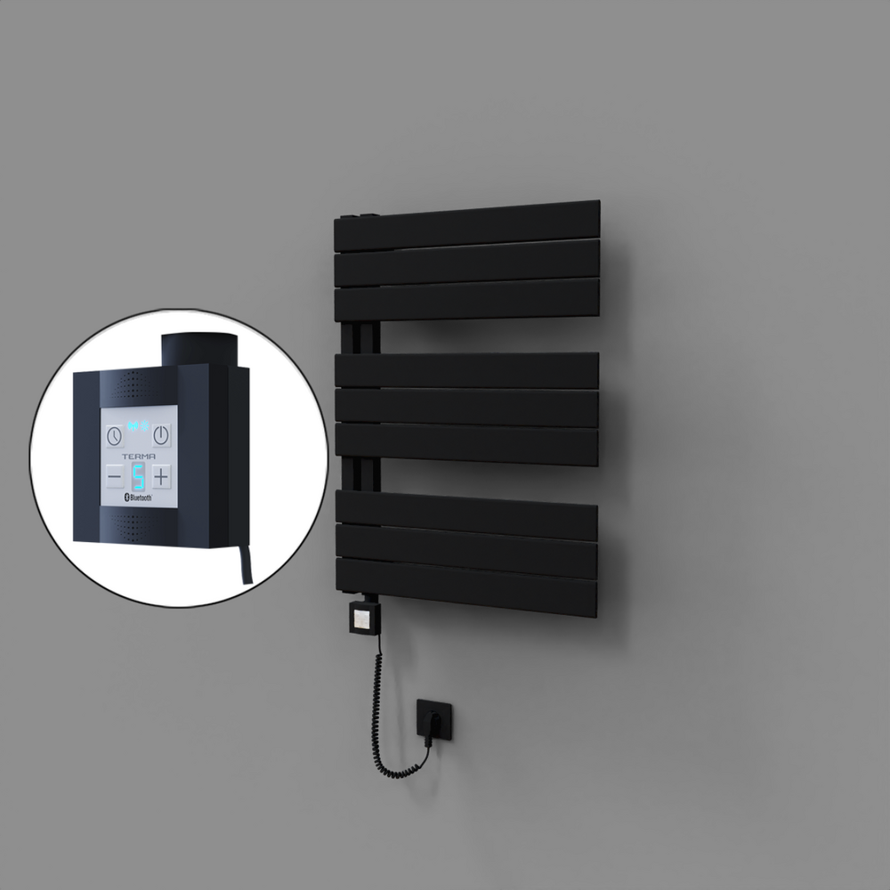 Sirius Dekoratif Elektrikli Havlupan 600x800 Siyah (KTX4 Termostat) 600W Spiral Kablolu - 1