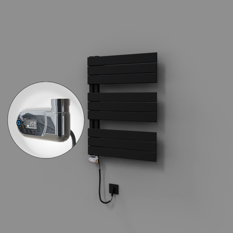 Sirius Dekoratif Elektrikli Havlupan 600x800 Siyah (Thesis Termostat) 600W 