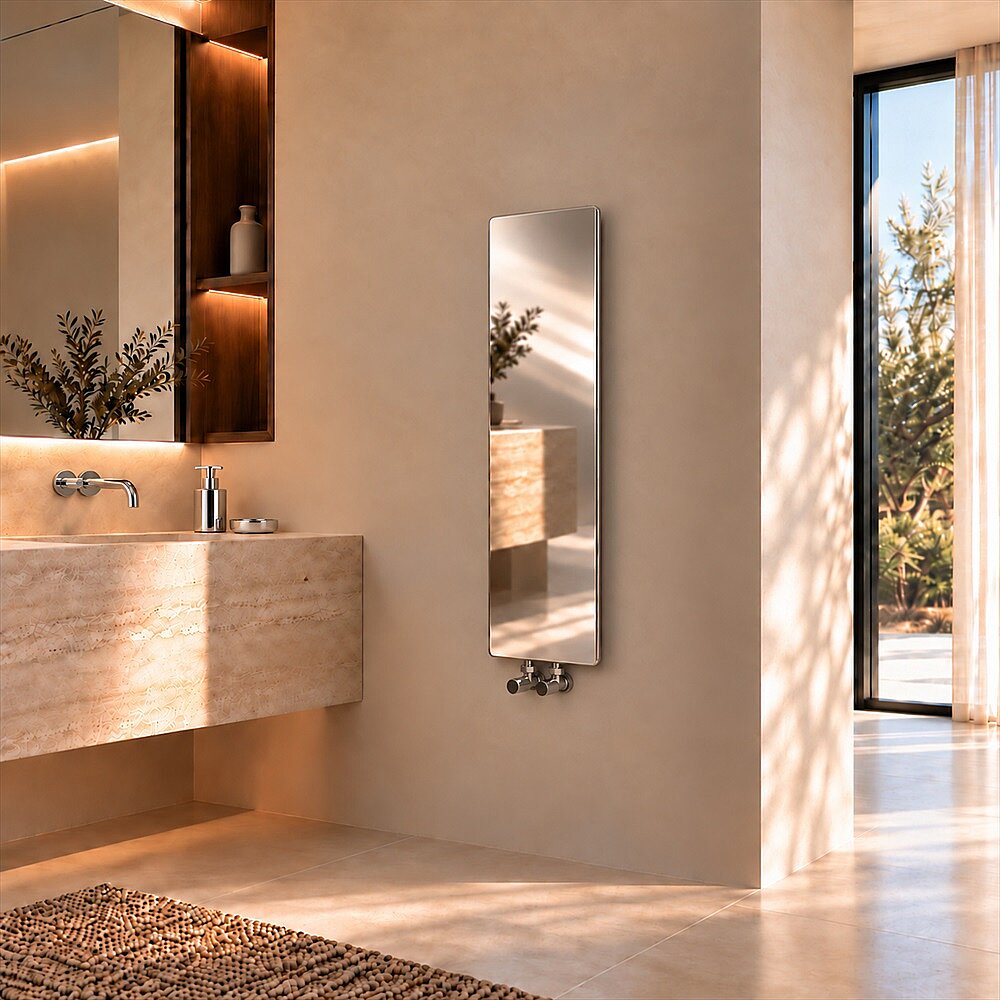 Solomon Sèche-serviettes Design Fin 290x990 Poli Miroir - 1