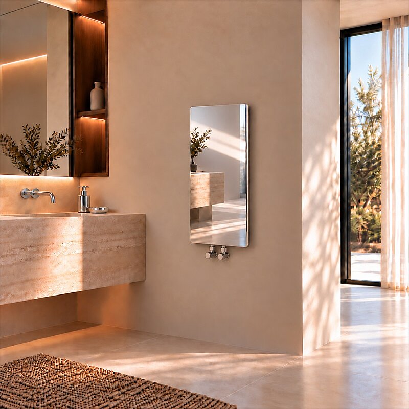 Solomon Sèche-serviettes Design Fin 372x790 Poli Miroir