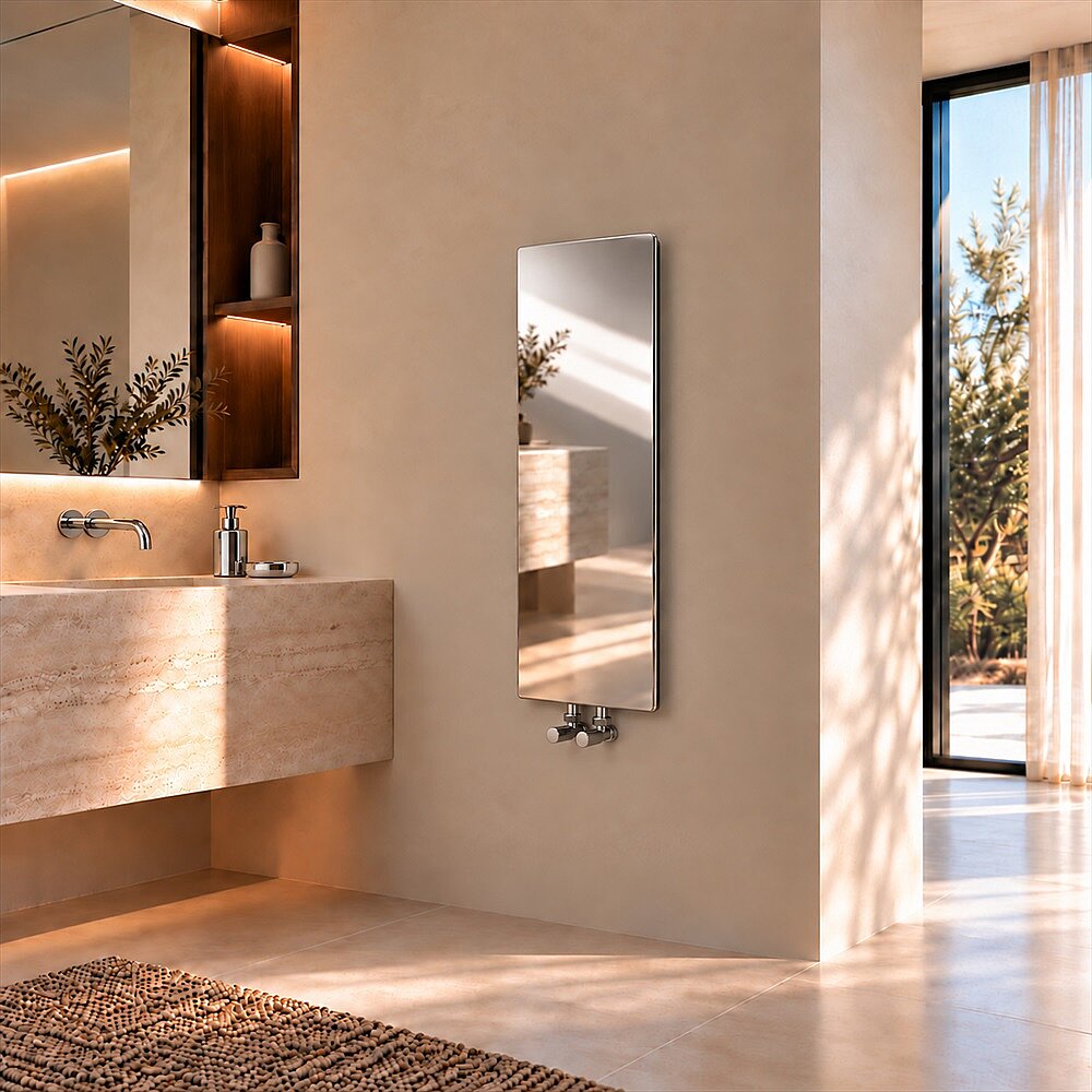 Solomon Sèche-serviettes Design Fin 372x990 Poli Miroir - 1