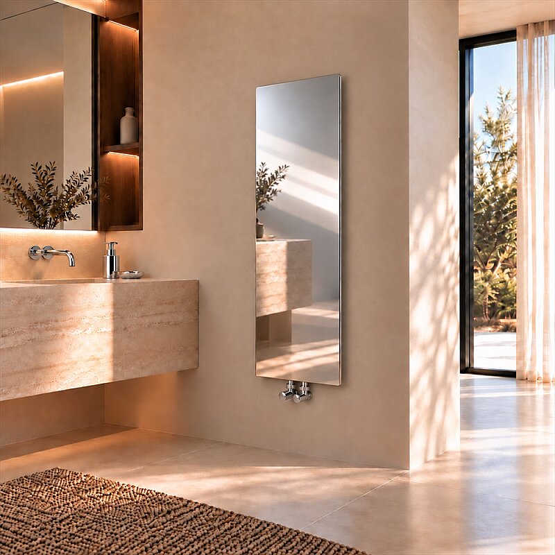 Solomon Sèche-serviettes Design Fin 490x1590 Poli Miroir