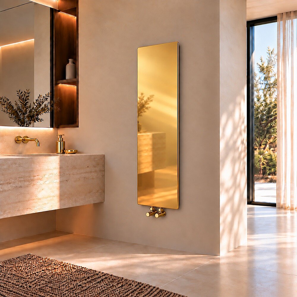Solomon Slim Design Towel Rail 372x1390 Gold - 1