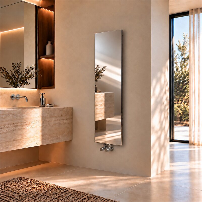 Solomon Slim Design Towel Rail 372x1390 Mirror Polished
