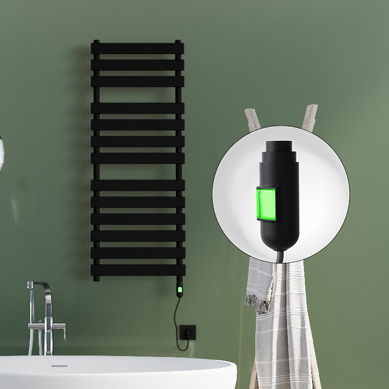 Tahiti Electric Towel Warmer 500x950 Matte Black (On/Off) 300 W