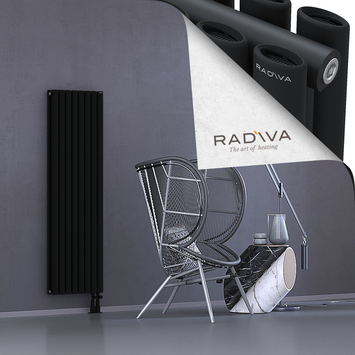 Tano Aluminium Radiator 1500x456 Black Bottom Right 50mm