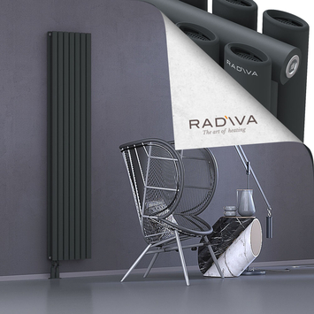Tano Aluminium Radiator 1900x398 Dark Anthracite Bottom Left 50mm