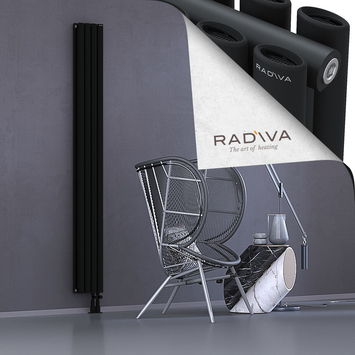 Tano Aluminium Radiator 2000x224 Black Bottom Right 50mm
