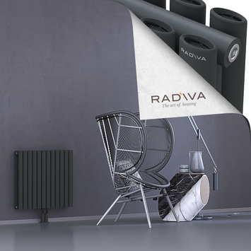 Tano Aluminium Radiator 600x688 Dark Anthracite Bottom Middle 50mm
