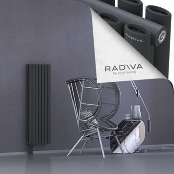 Tano Radiateur En Aluminium 1200x398 Anthracite Foncé Bas à gauche 50mm