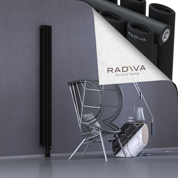 Tano Radiateur En Aluminium 1800x166 Noir Bas à droite 50mm