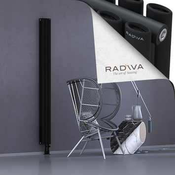 Tano Radiateur En Aluminium 1900x166 Noir Bas à droite 50mm
