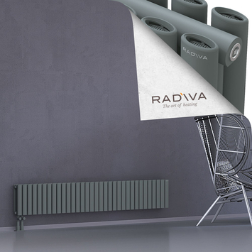 Tano Radiateur En Aluminium 300x1906 Anthracite Bas à gauche 50mm