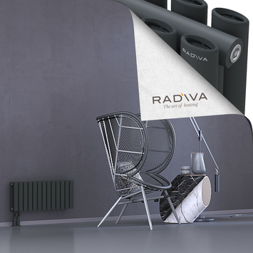 Tano Radiateur En Aluminium 300x746 Anthracite Foncé Bas à gauche 50mm