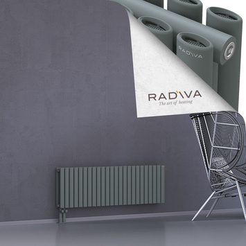 Tano Radiateur En Aluminium 400x1384 Anthracite Bas à gauche 50mm