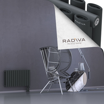 Tano Radiateur En Aluminium 400x746 Anthracite Foncé Bas à droite 50mm