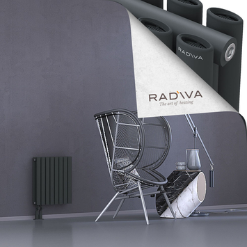 Tano Radiateur En Aluminium 500x456 Anthracite Foncé Bas à gauche 50mm