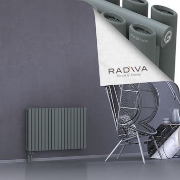 Tano Radiateur En Aluminium 600x1036 Anthracite Bas à gauche 50mm