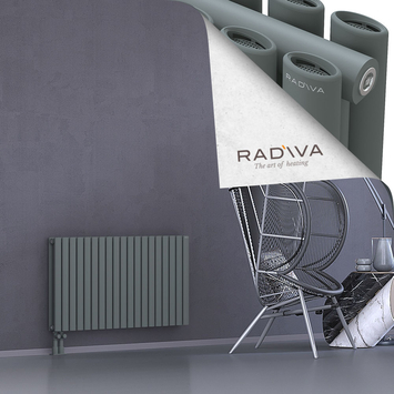 Tano Radiateur En Aluminium 600x1094 Anthracite Bas à gauche 50mm