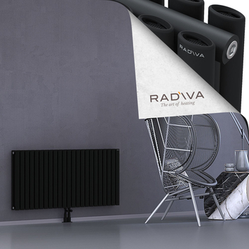 Tano Radiateur En Aluminium 600x1326 Noir Bas Milieu 50mm