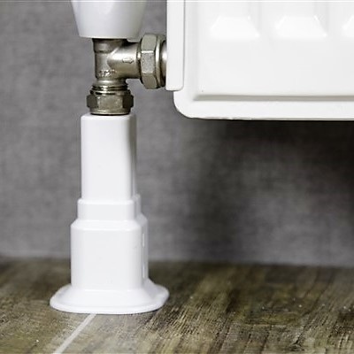 Single Radiator Tube Hiding Sleeve Square Locked Plastic White