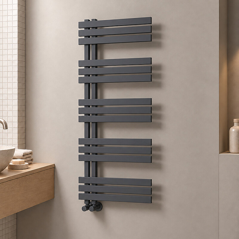 Thames Decorative Towel Rail 500x1200 Dark Anthracite