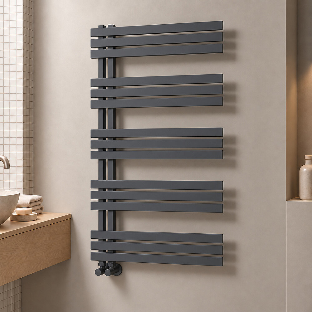 Thames Decorative Towel Rail 600x1200 Dark Anthracite - 1