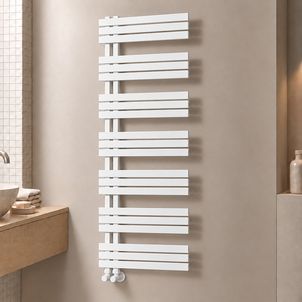Thames Decorative Towel Rail 600x1800 White - 1