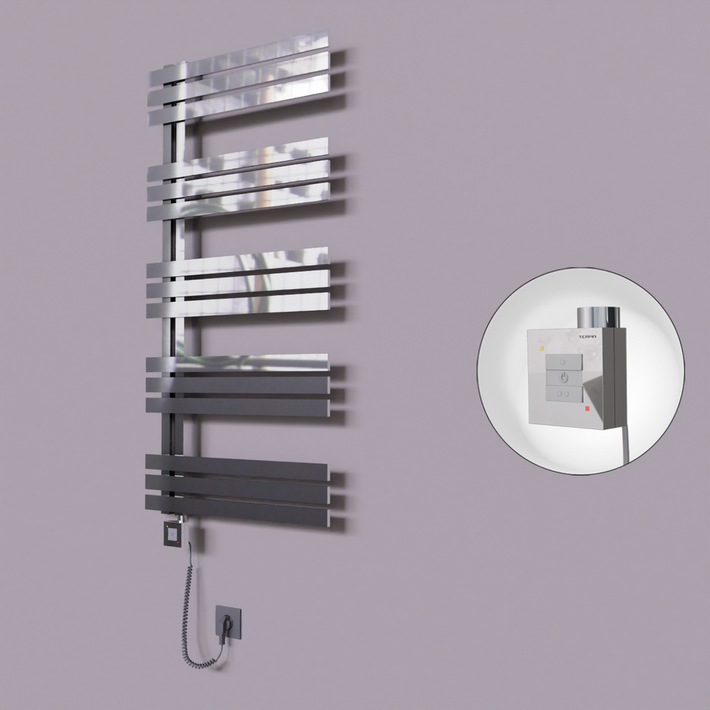 Thames Dekoratif Elektrikli Havlupan 500x1200 Krom (KTX1 Termostat) 300W Spiral Kablolu - 1