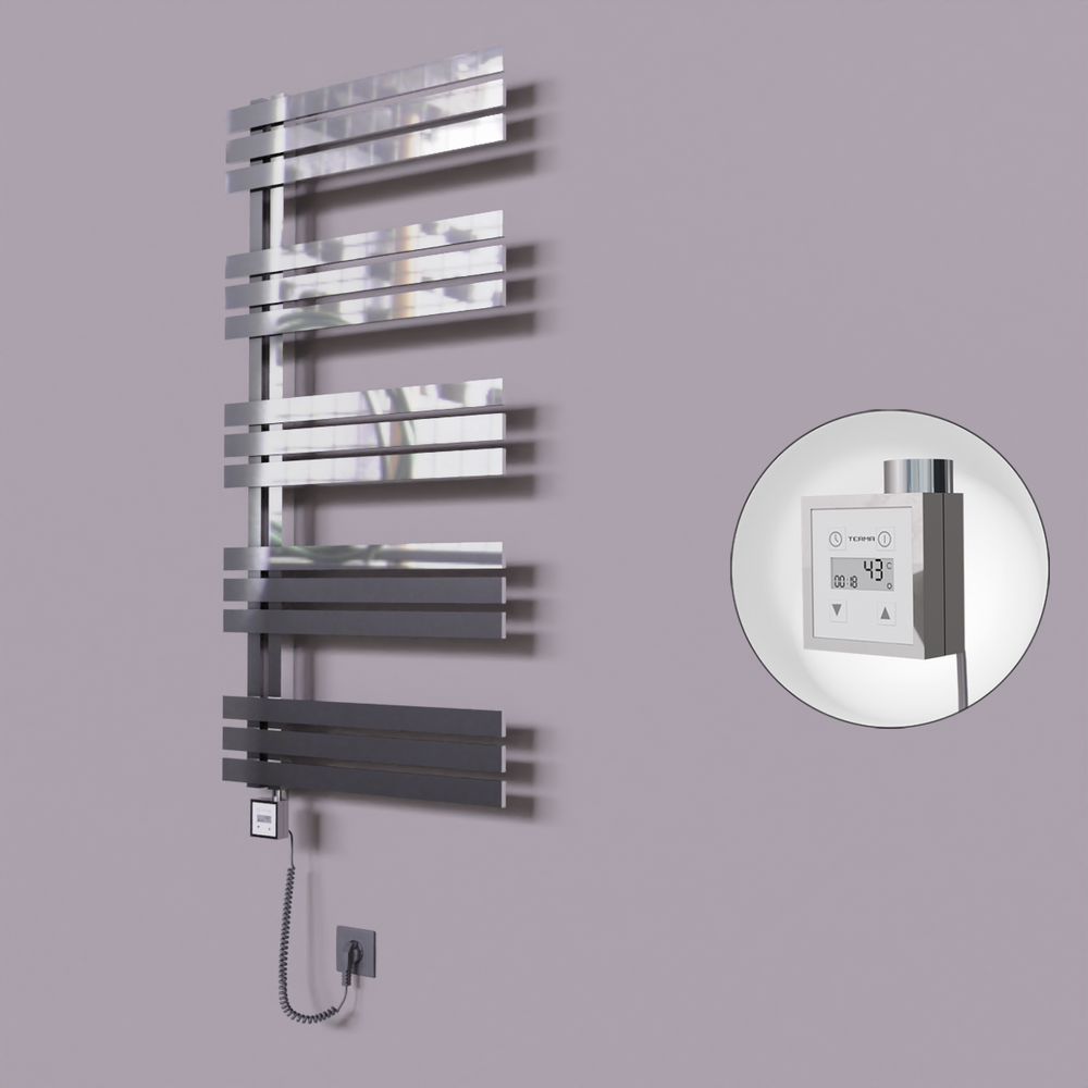 Thames Dekoratif Elektrikli Havlupan 500x1200 Krom (KTX3 Termostat) 300W Spiral Kablolu - 1