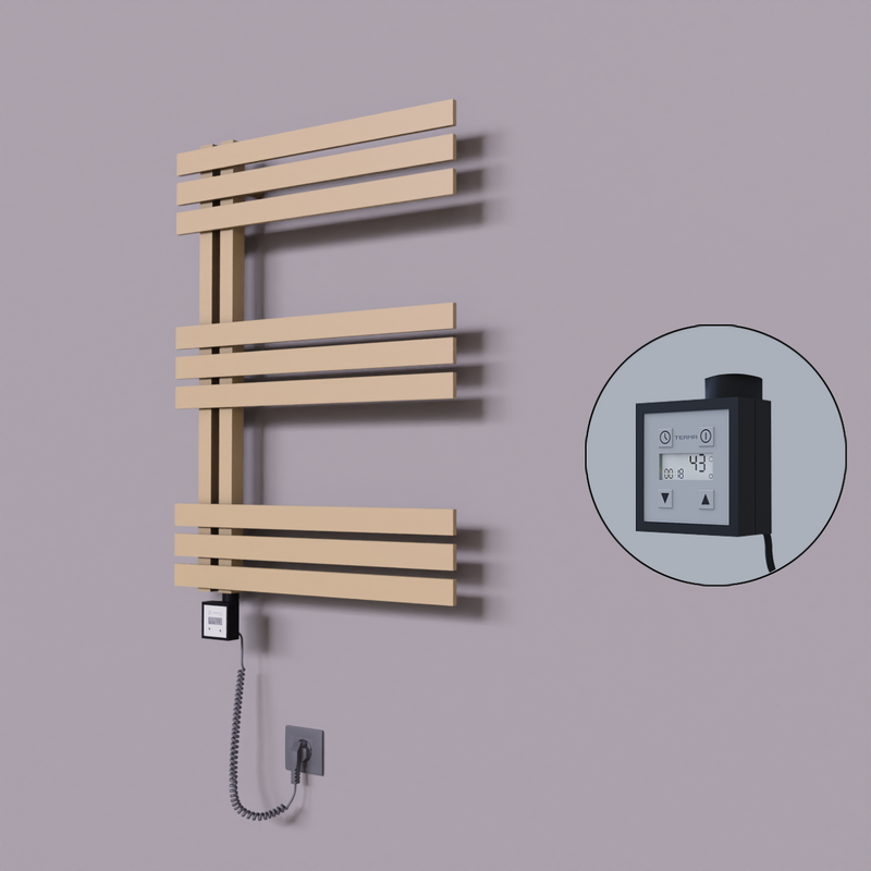 Thames Dekoratif Elektrikli Havlupan 500x800 Kapuçino (KTX3 Termostat) 300W Spiral Kablolu 