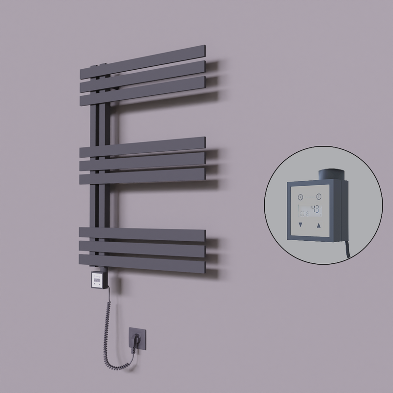 Thames Dekoratif Elektrikli Havlupan 500x800 Koyu Antrasit (KTX3 Termostat) 300W Spiral Kablolu 