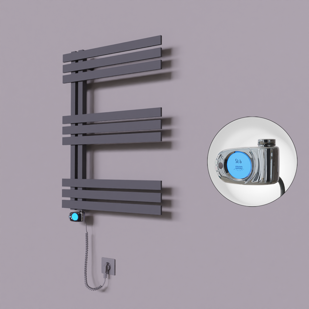 Thames Dekoratif Elektrikli Havlupan 500x800 Koyu Antrasit (Musa Termostat) 300W - 1