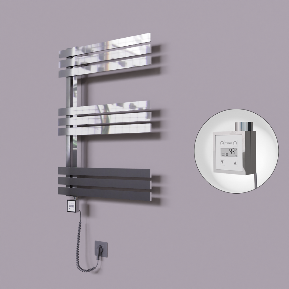 Thames Dekoratif Elektrikli Havlupan 500x800 Krom (KTX3 Termostat) 200W Spiral Kablolu - 1