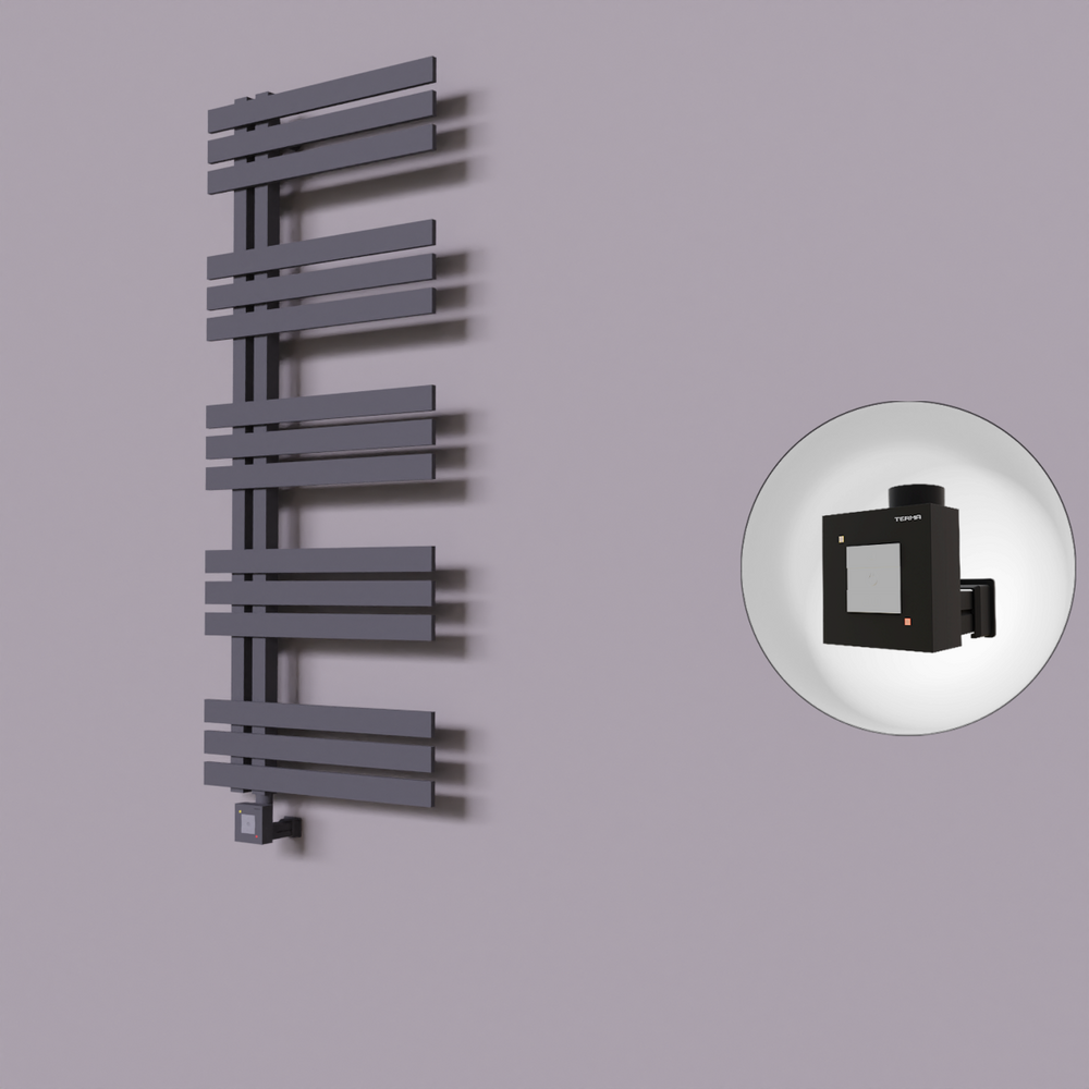 Thames Dekoratif Elektrikli Havlupan 600x1200 Koyu Antrasit (KTX1 Termostat) 600W - 1