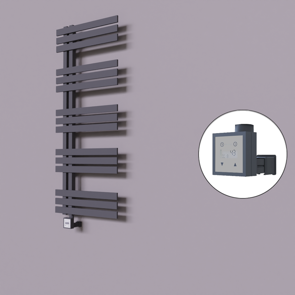 Thames Dekoratif Elektrikli Havlupan 600x1200 Koyu Antrasit (KTX3 Termostat) 600W - 1