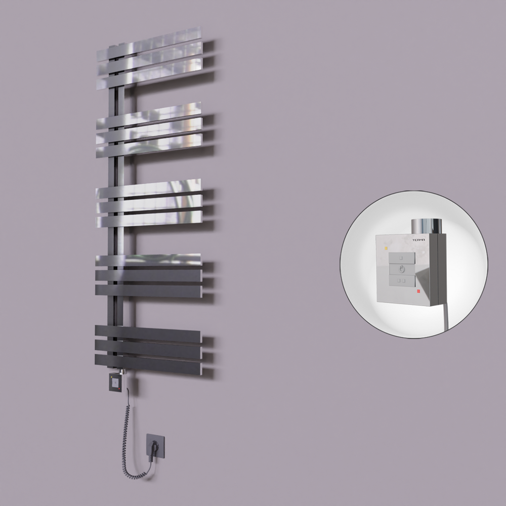 Thames Dekoratif Elektrikli Havlupan 600x1200 Krom (KTX1 Termostat) 300W Spiral Kablolu - 1