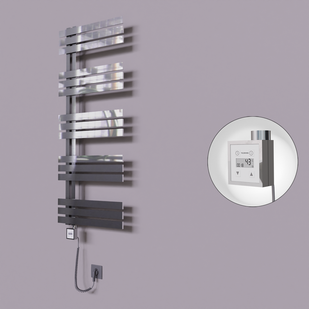 Thames Dekoratif Elektrikli Havlupan 600x1200 Krom (KTX3 Termostat) 300W Spiral Kablolu - 1