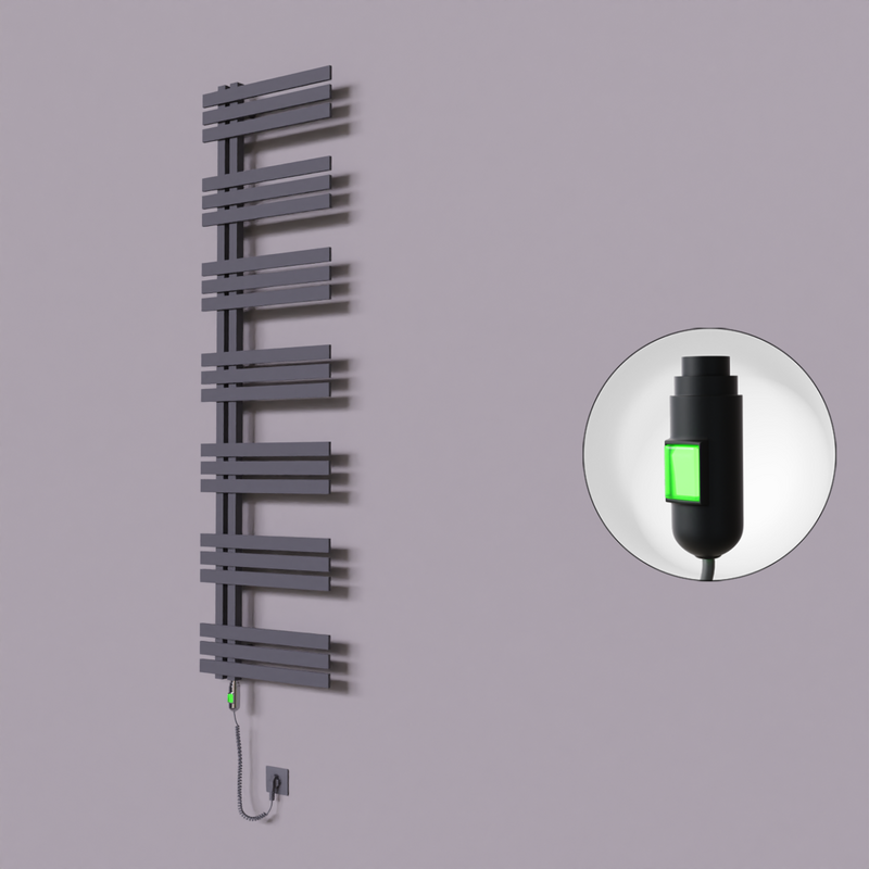 Thames Dekoratif Elektrikli Havlupan 600x1800 Koyu Antrasit (On/Off Düğmeli) 900W 