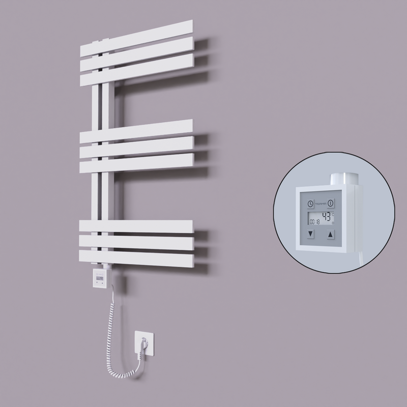 Thames Dekoratif Elektrikli Havlupan 600x800 Beyaz (KTX3 Termostat) 300W Spiral Kablolu 